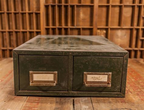 Vintage Green Metal Drawers 